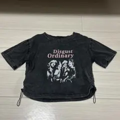 Disgust Ordinary クロップドTシャツ ダークグレー