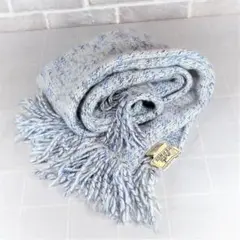 エルメス カシミア ニット ライトブルー マフラー