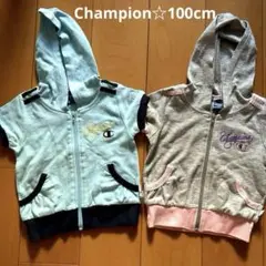Champion フード付き半袖パーカーセット ☆100cm