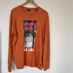 DIESEL オレンジ メンズ長袖カットソー M