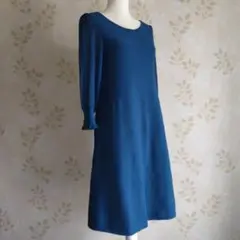 【To be chic】ニット Aラインワンピース ブルーグリーン 40