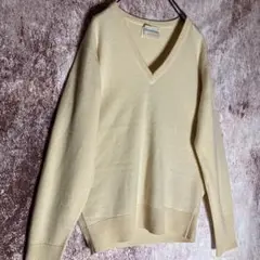 70s カシミヤ100 ヴィンテージニット スコットランド 生成り 古着 レトロ
