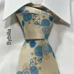 TG2450 Sybilla アート パターン柄 シルク ネクタイ 日本製
