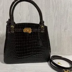 美品Bianchi e Nardi 1946 クロコダイル　バッグ　南京錠