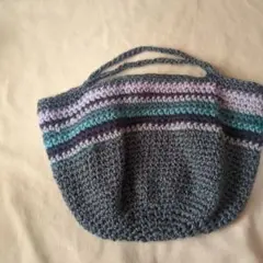 ハンドメイド　グラニーバッグ ストライプデザイン