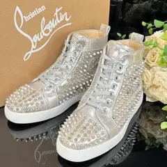 ★シルバースタッズ★クリスチャンルブタン 37/24cm ハイカットスニーカー