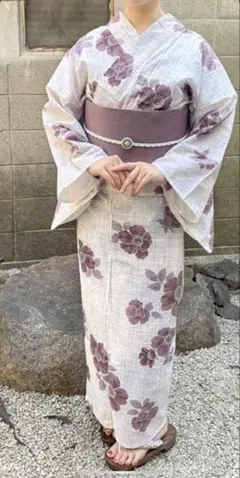 浴衣・帯セット くすみ椿
