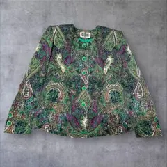 美品　レジァンス　ジャケット キュプラ　M 長袖　ペイズリー柄　金