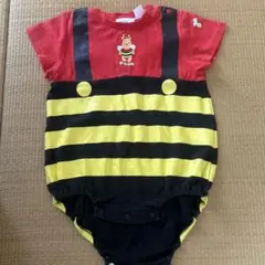 プーさん ストライプロンパース 80