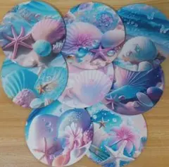 【コースター】 夏季限定セール 木製 ８枚セット 浜辺 海岸