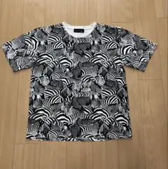 美品 ALDIES アールディーズ 全面総柄シマウマ Tシャツ (S) しまうま