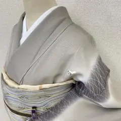 正絹 訪問着 松葉に瓢箪柄 袋帯 ひなや 組紐 着物帯セット