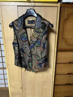 レトロ　豚革　牛革　ベスト