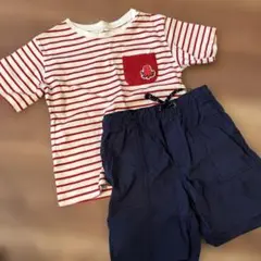 ストライプTシャツ & GAP ネイビーショートパンツ 《100cm》
