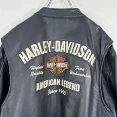 【USA製】ハーレーダビッドソン ライダースジャケット シングル レザー ロゴ