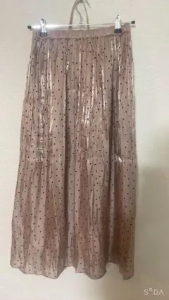 バビロン ドットプリーツ光沢スカート