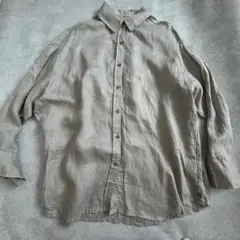 美品 アバハウス リネンシャツ 長袖 麻100%
