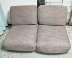 2人用布張りソファ　ブラウン