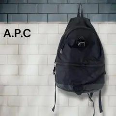 【訳あり】A.P.C アーペーセー ナイロン レザー リュック ブラック
