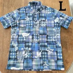 美品 MUNSING WEAR マンシングウェア 半袖ポロシャツ チェック L
