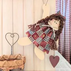 トールペイント作品　カントリー雑貨　ハンドメイド　カントリードール　木製