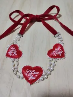 [ハンドメイド]　ロリィタネックレス　赤