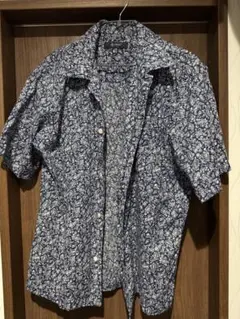 ペイズリー柄 半袖シャツ XL ネイビー系
