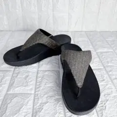【新品】フィットフロップ トングサンダル グリッター ラメ ブラック 25