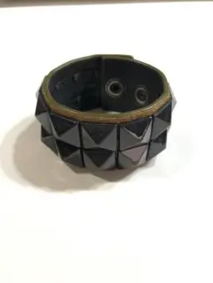 ナンバーナイン　レザーバングル　ブレスレット　ブラック　スエード　スタッズ　真鍮 レザーバングル スタッズ レザーブレスレット ゴールド シルバー