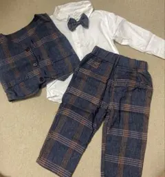 フォーマルセット 90cm ネイビー チェック