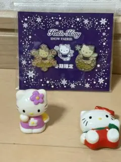 ハローキティ フィギュア2体とピンバッジセット
