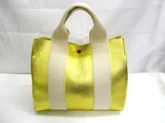 未使用品★Maison de H◎岡山かばん/牛革 トートバッグ/ゴールド