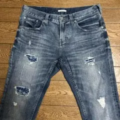 BAYFLOW 裏地バンダナパッチワーク ダメージ加工 デニムジーンズ