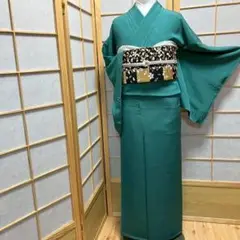 ［4322］色無地 美品 未使用 一つ紋 三ツ引 上質ちりめん 正絹 着物 袷