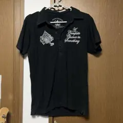 291295=HOMME ブラックポロシャツy2k ギャル男グランジopium
