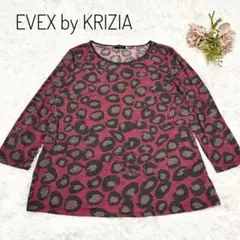 EVEX by KRIZIA 長袖　レオパード　Tシャツ　カットソー　レッド　赤