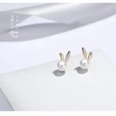 【⭐️ラスト1点⭐️】18金 ピアスシルバー 真珠 可愛い 耳 うさぎ