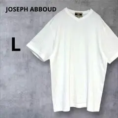 ＊ジョセフアブード＊サマーニット Tシャツ Vネック リブ 無地 オフ白 L