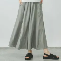 【タグ付】GLOBAL WORK さらさらリラックスフレアワイドパンツ ミントM