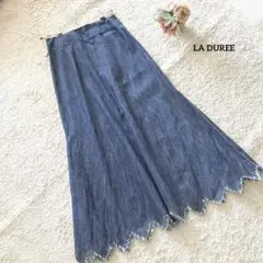 ラデュレ デニム フレアスカート【9】ジグザグカット ロング LADUREE