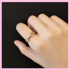【お値下げ中♡】ゴールドリング☆指輪 フリーサイズ おしゃれデザイン