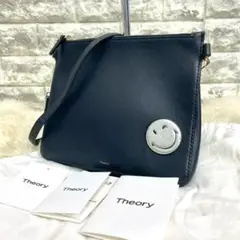 美品　theory　セオリー　レザー　スマイリー　ショルダーバック　ネイビー