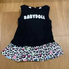 BABYDOLL ノースリーブ ワンピース フード付き
