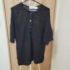 【美品】ADAWAS（アダワス） ブラック 半袖ニット