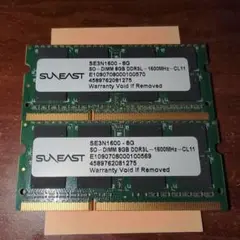 2️⃣【８GB ×２枚】SUNEAST DDR3L SO-DIMM メモリー