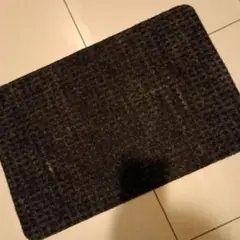 ダークグレー チェック柄 屋外屋内ドアマット