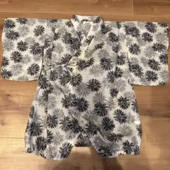 ペアマノン　花柄 ベビー甚平 80 美品