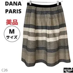 美品　DANA PARIS ダナパリ　スカート　ひざ丈　総柄　コットン　Mサイズ