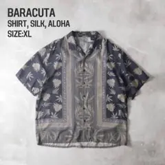 BARACUTA 90s シルク アロハシャツ ブラック XL