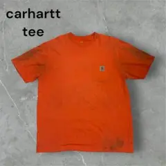 Carhartt オレンジ Tシャツ 胸ポケット付き　Lサイズ